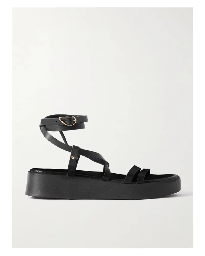 Ancient Greek Sandals Aristea Plateausandalen Aus Leder - Schwarz Schwarz