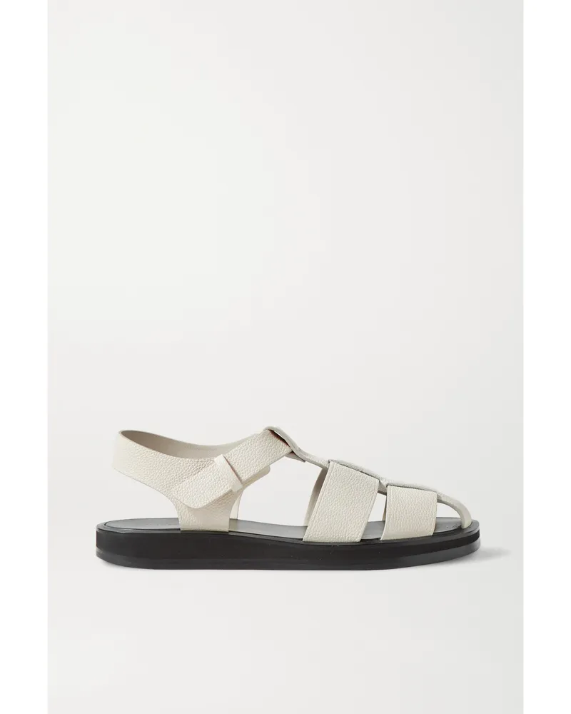 The Row Fisherman Woven Textured-leather Sandals - Off-white Off-white