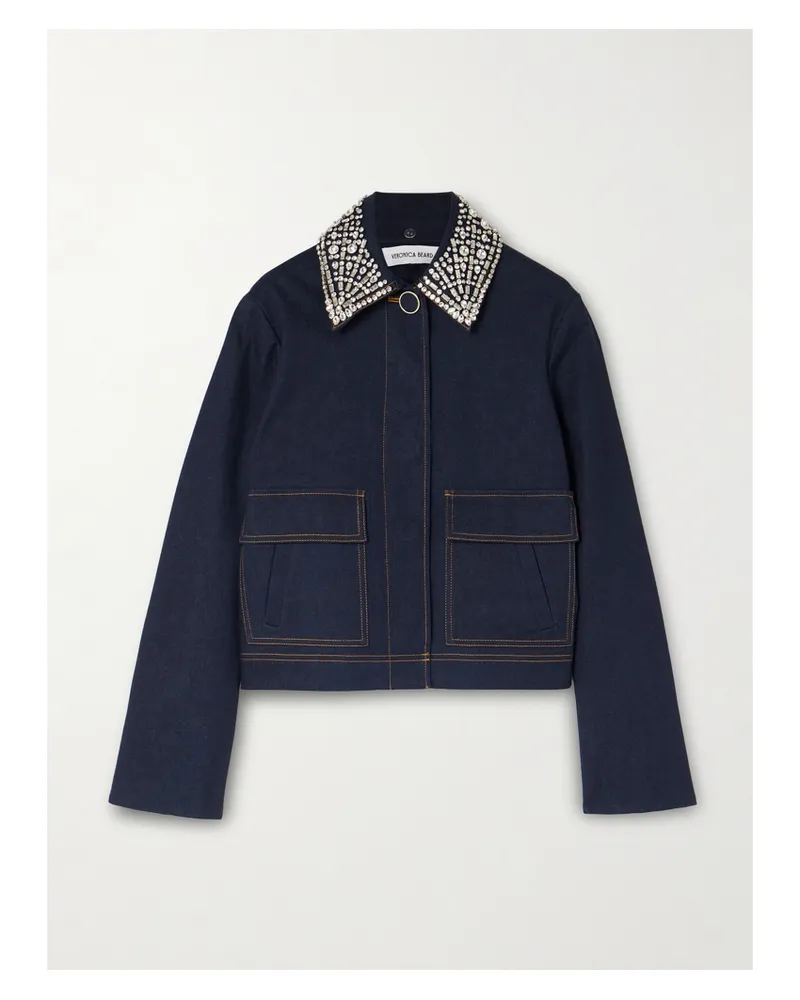 Veronica Beard Barrington Crystal-embellished Denim Jacket - Blue Blue