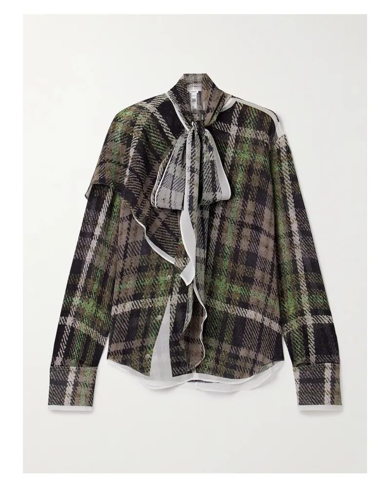 Acne Studios Bluse Aus Bedrucktem Crêpe De Chine Aus Seide Mit Schluppe - Mehrfarbig Mehrfarbig