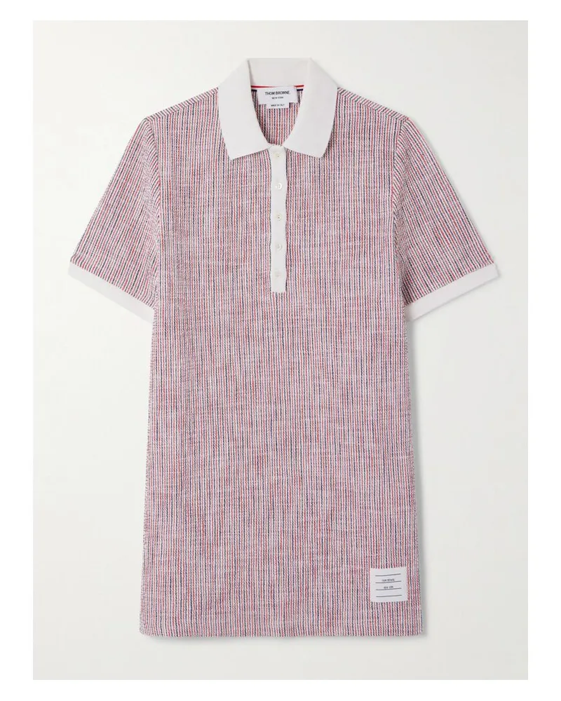 Thom Browne Minikleid Aus Gestreiftem Tweed Aus Einer Baumwollmischung - Pink Pink