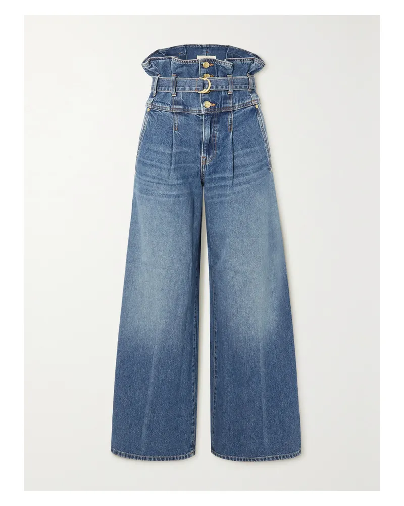 Ulla Johnson The Sylvan Hoch Sitzende Jeans Mit Weitem Bein Und Gürtel - Blau Blau