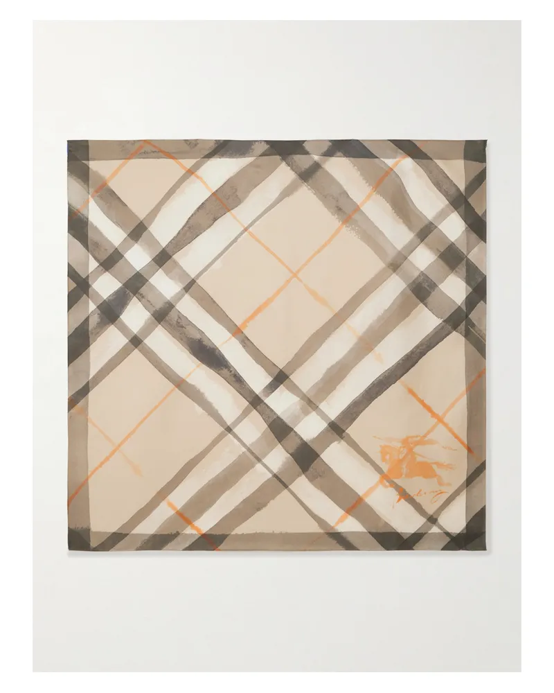 Burberry Printed Silk-twill Scarf - Neutrals Neutrals