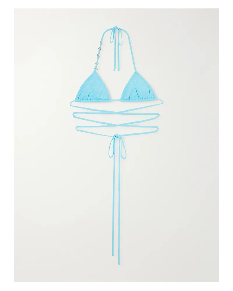 Loewe Jacquard Bikini Top - Blue Blue