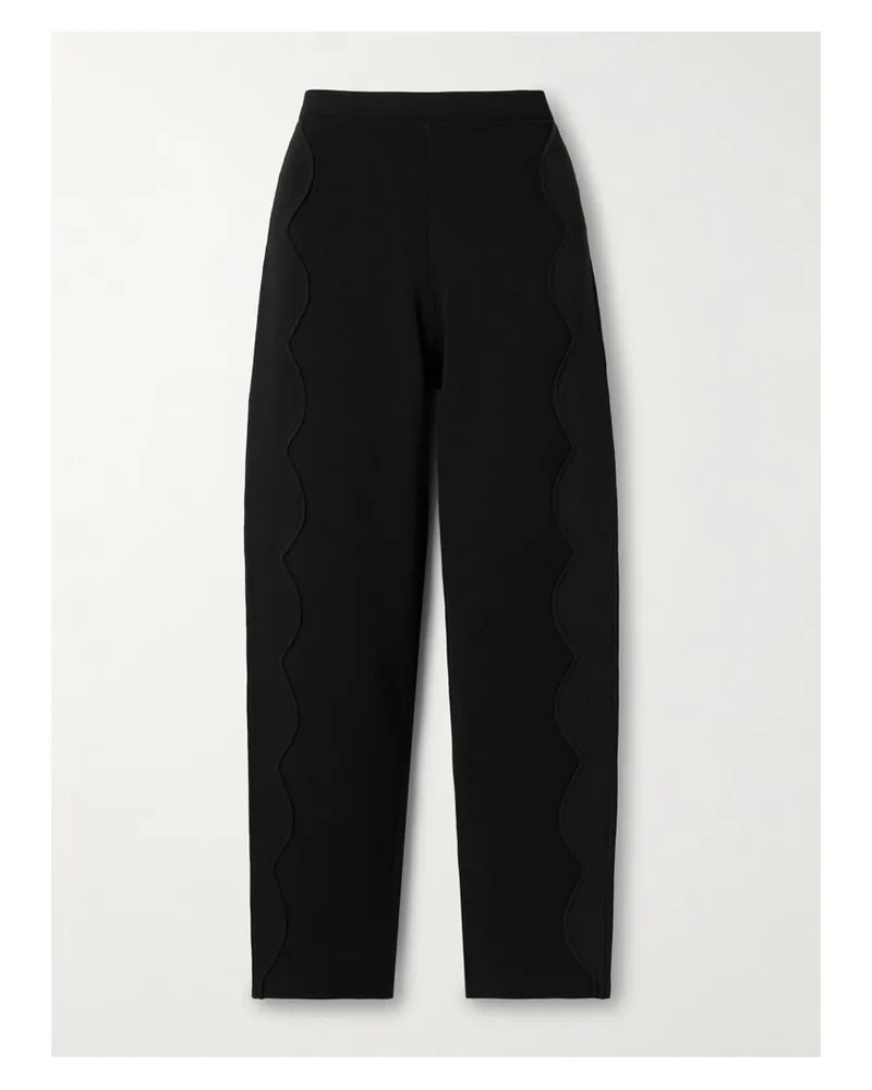 Ulla Johnson Asher Hose Mit Geradem Bein Aus Strick Mit Wellenkanten - Schwarz Schwarz