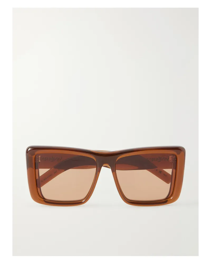 Saint Laurent Sl 900 Howl Sonnenbrille Mit Eckigem Rahmen Aus Azetat - Braun Braun