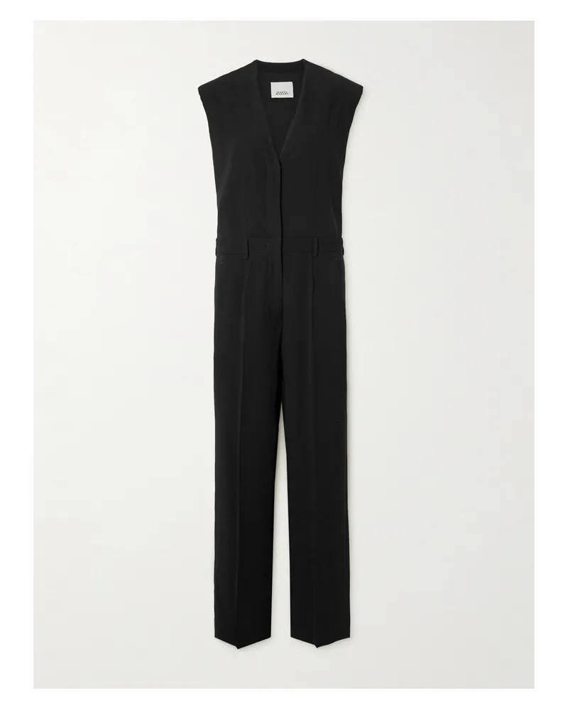Isabel Marant Jumpsuit Aus Crêpe Mit Falten - Schwarz Schwarz