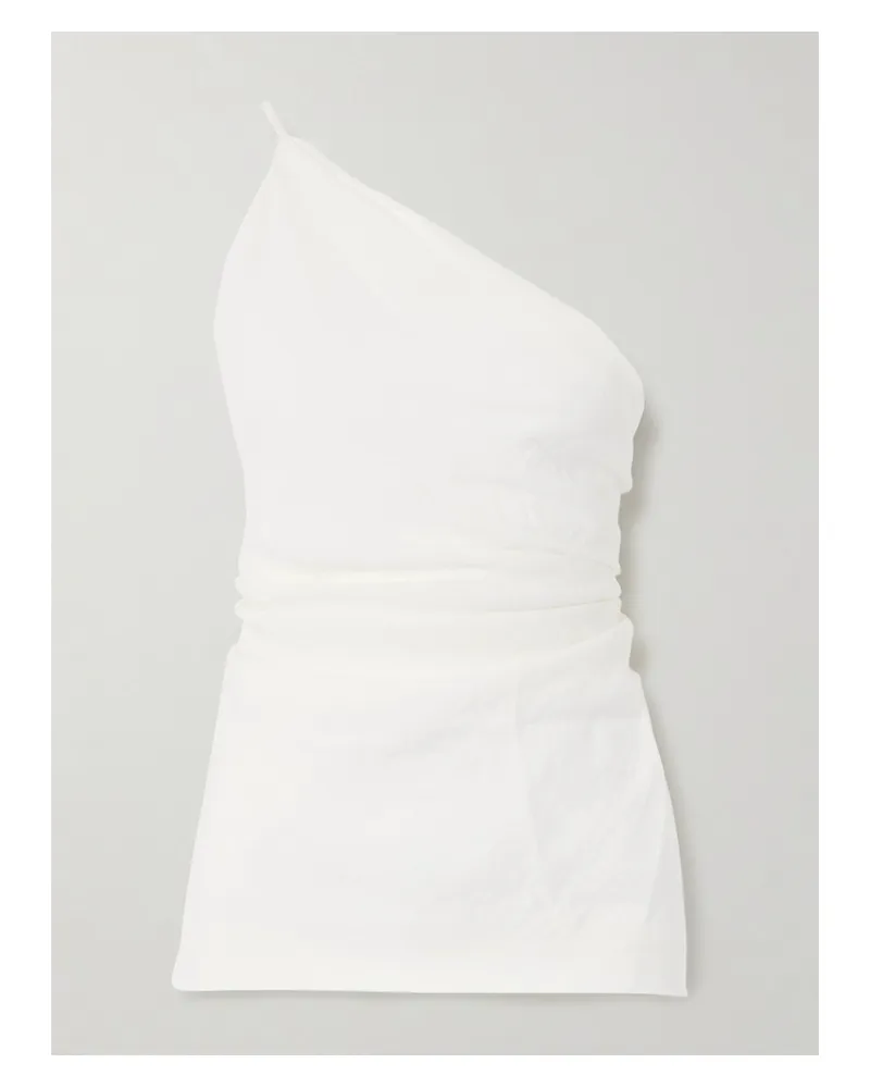 TOVE Petra Asymmetrisches, Rückenfreies Oberteil Aus Leinen Mit Falten - Weiß Weiß