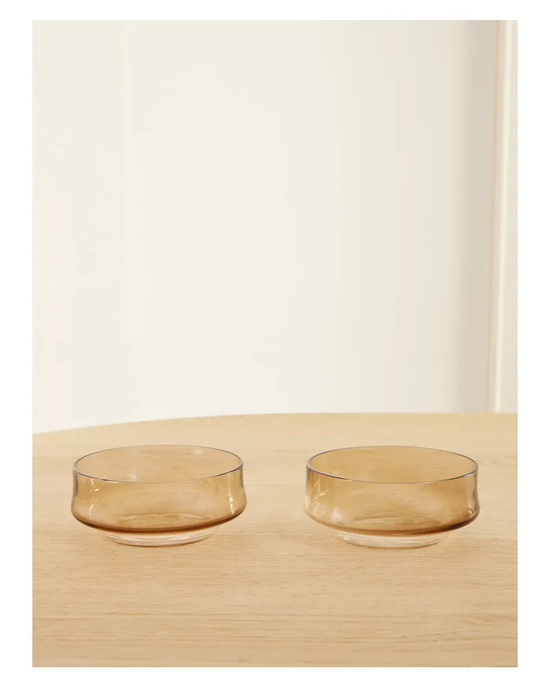 Brunello Cucinelli Set Of Two Glass Bowls - Neutrals Neutrals