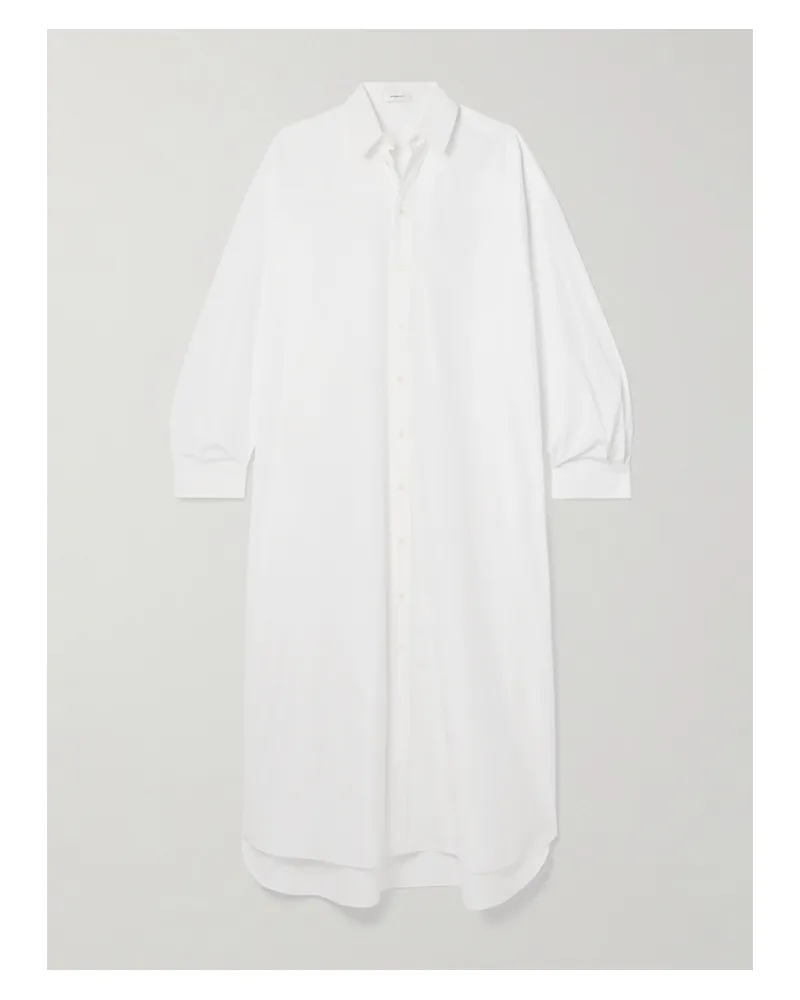 WARDROBE.NYC Oversized-maxi-hemdblusenkleid Aus Baumwollpopeline - Weiß Weiß