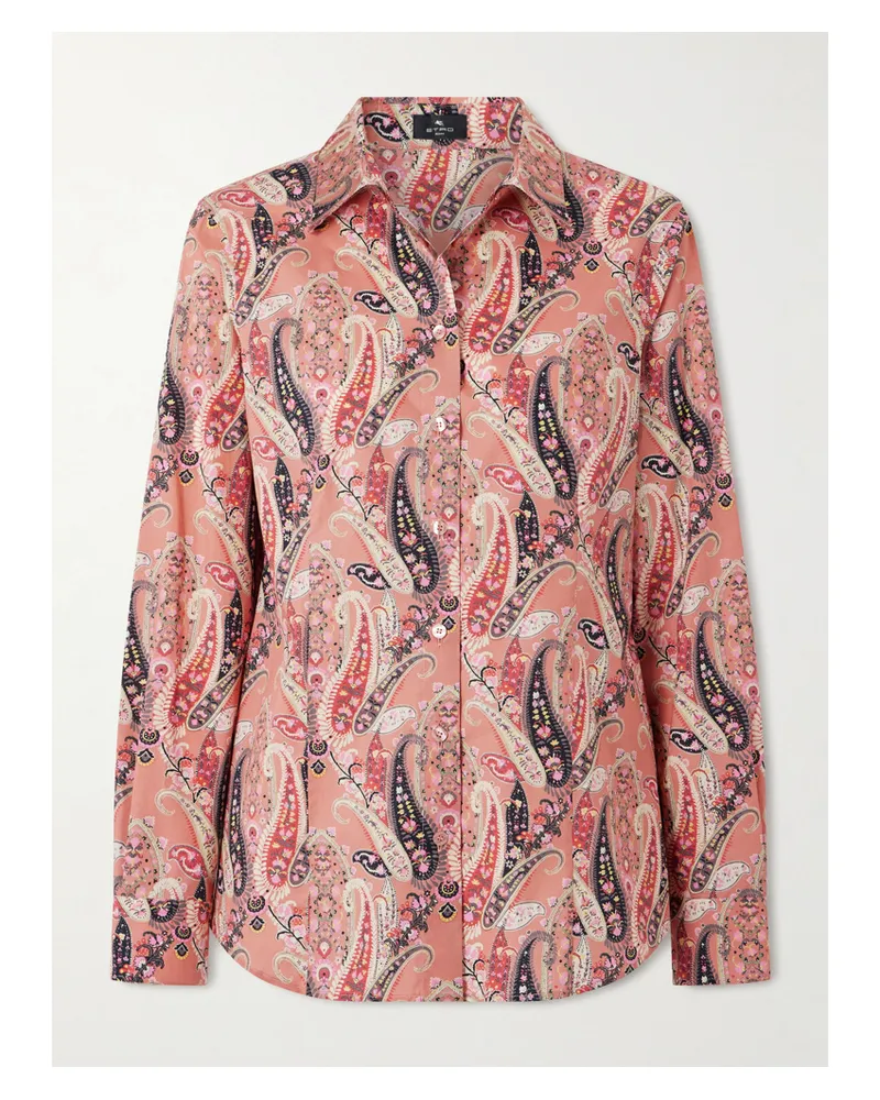 Etro Hemd Aus Baumwollpopeline Mit Paisley-print - Pink Pink