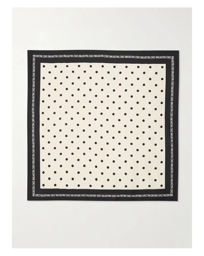 Valentino Garavani Tuch Aus Bedrucktem Seiden-twill - Weiß Weiß