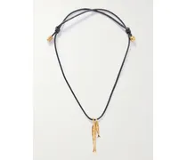 Net Sustain Gone Fishing Gold-plated Cord Necklace
