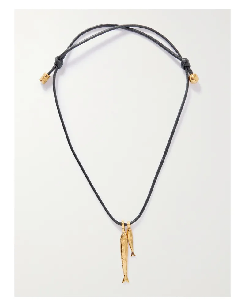 Alighieri Net Sustain Gone Fishing Kette Aus Kordel Mit Vergoldeten Details Gold