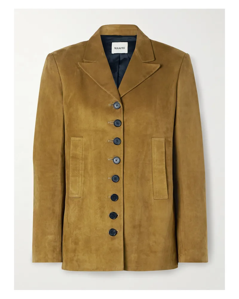 KHAITE Saraphina Suede Jacket - Brown Brown