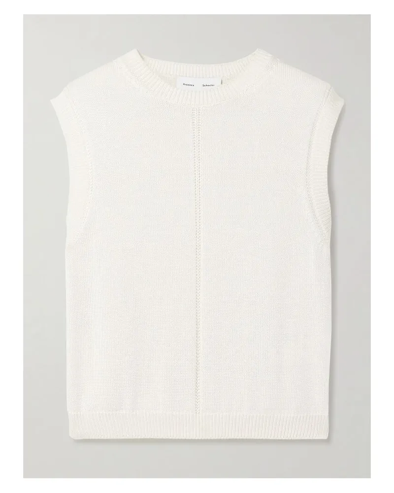 Proenza Schouler Emily Tanktop Aus Pointelle-strick - Wollweiß Wollweiß
