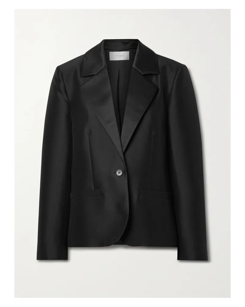 The Row Dru Blazer Aus Einer Woll-seidenmischung - Schwarz Schwarz