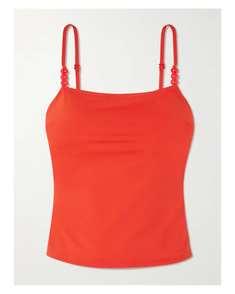 STAUD Cleo Tankini-oberteil Mit Zierperlen - Orange Orange