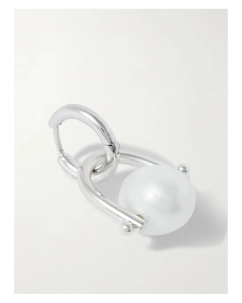 Loren Stewart Pascal Padlock Einzelner Ohrring Aus Sterlingsilber Mit Perle Silber