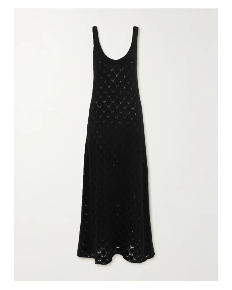 Chloé Midikleid Aus Gehäkeltem Kaschmir - Schwarz Schwarz