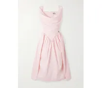 Sunday Midikleid Aus Baumwollpopeline Mit Raffungen - Pink