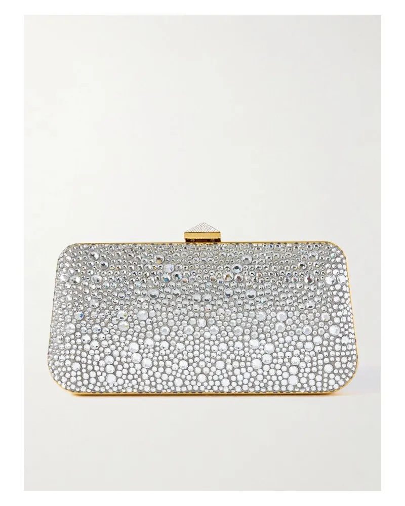 Valentino Garavani Carry Secrets Clutch Aus Satin Mit Kristallen - Silber Silber