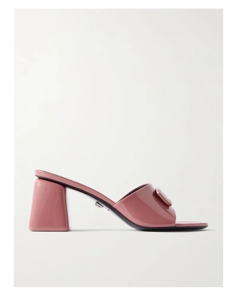 Versace Barret Mules Aus Lackleder Mit Verzierungen - Pink Pink