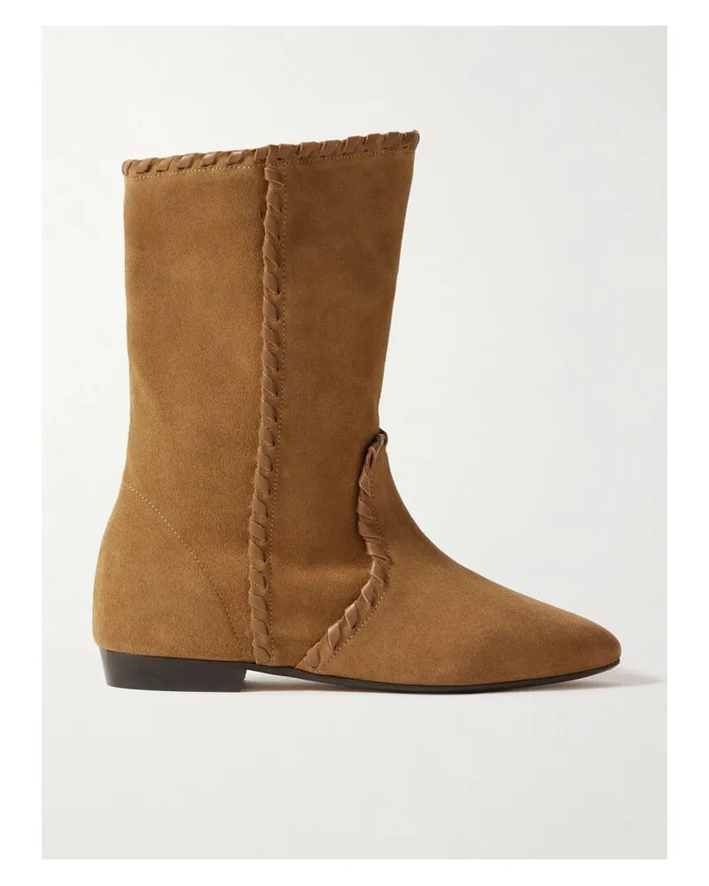 Isabel Marant Staeni Stiefel Aus Veloursleder Mit Lederbesätzen - Braun Braun