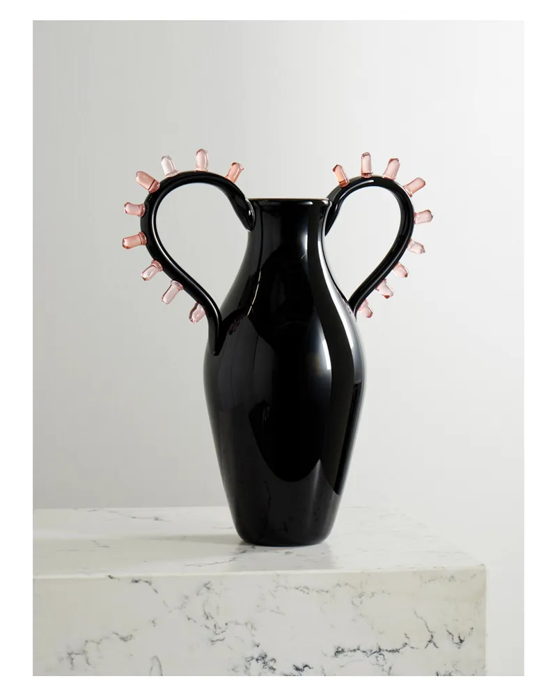 Sophie Lou Jacobsen Aurora Glass Vase - Black Black