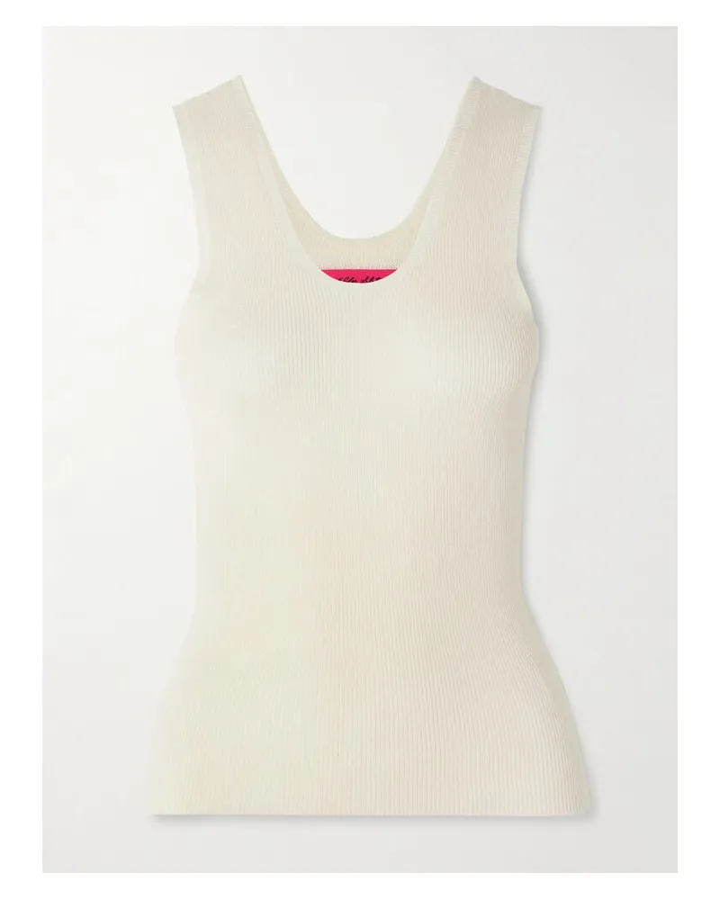 The Elder Statesman Delicash Tanktop Aus Einer Kaschmir-seidenmischung - Weiß Weiß