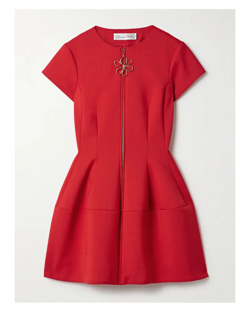 Oscar de la Renta Minikleid Aus Ponte - Rot Rot