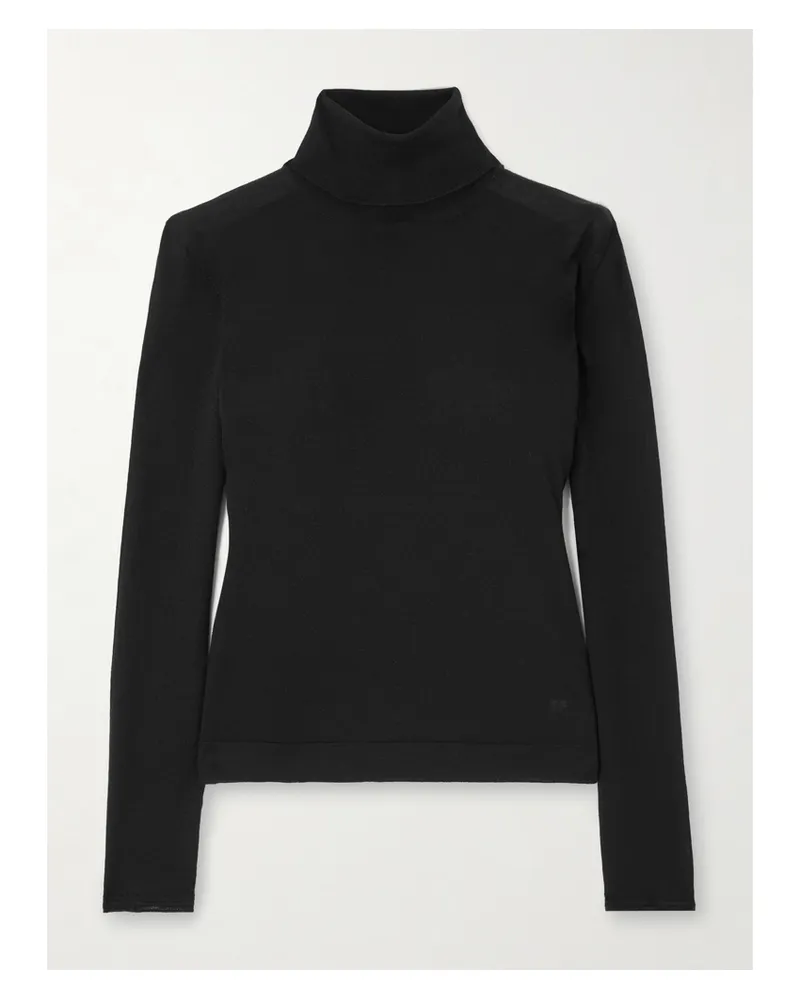 Tom Ford Rollkragenpullover Aus Einer Kaschmir-seidenmischung - Schwarz Schwarz
