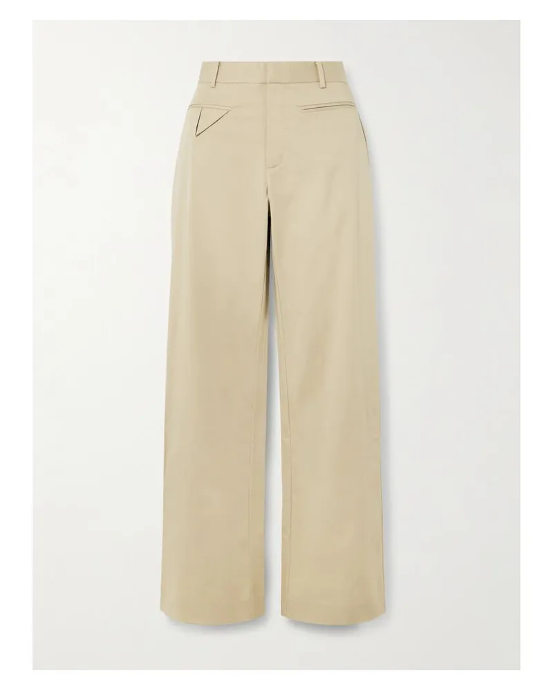 St. Agni Origami Hose Mit Weitem Bein Aus Einer Biobaumwollmischung - Neutral Neutral