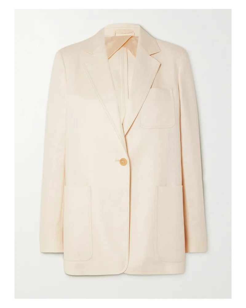 Max Mara Boemia Blazer Aus Leinen-twill - Elfenbein Elfenbein
