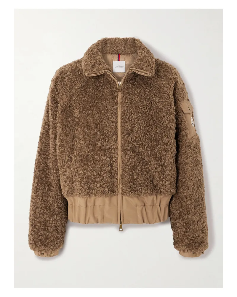 Moncler Coligny Daunenjacke Aus Fleece Mit Shell-einsätzen - Braun Braun