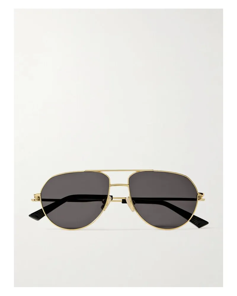 Bottega Veneta Goldfarbene Pilotensonnenbrille Gold