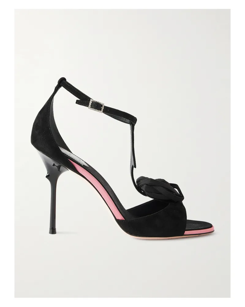 Roger Vivier Epine Embellished Suede Sandals - Black Black