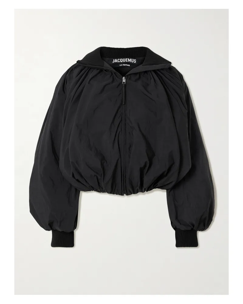 Jacquemus The Pallone Bomberjacke Aus Shell Mit Raffungen - Schwarz Schwarz