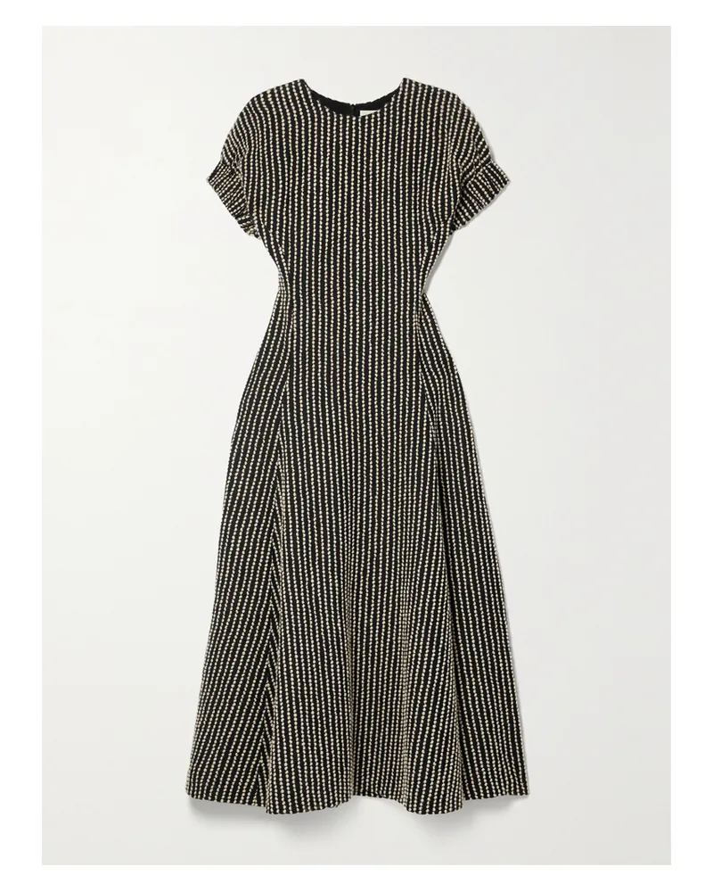 Ulla Johnson Devon Midikleid Aus Einer Bestickten Wollmischung - Schwarz Schwarz