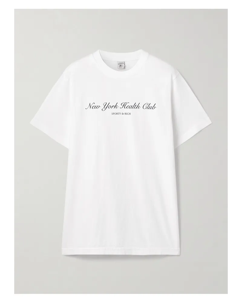 SPORTY & RICH T-shirt Aus Baumwoll-jersey Mit Print - Weiß Weiß