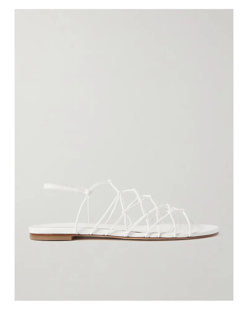 STAUD Gio Sandalen Aus Gummiband Und Leder Mit Knoten - Weiß Weiß