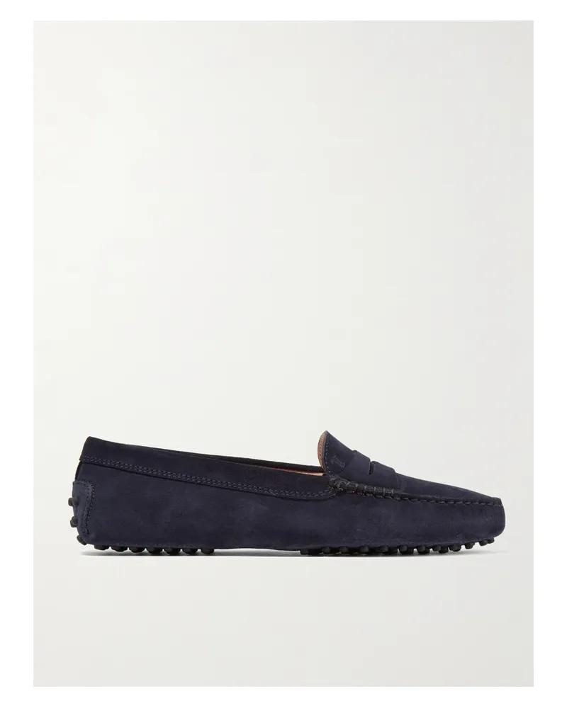 TOD'S Gommino Suede Loafers - Blue Blue