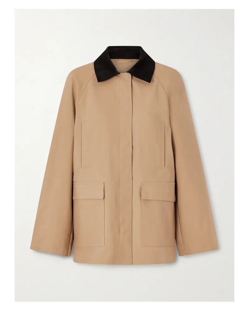 Totême Summer Country Corduroy-trimmed Coated-canvas Jacket - Brown Brown