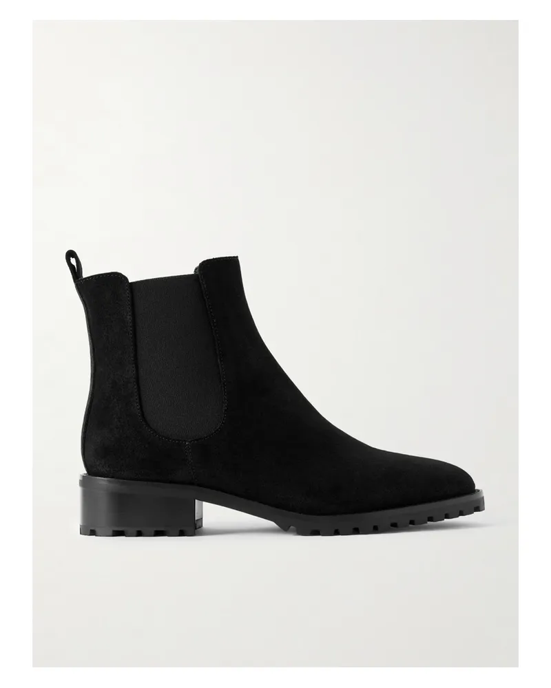 Manolo Blahnik Chelata 30 Suede Chelsea Boots - Black Black