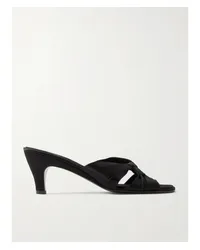 The Row Mules aus Satin mit Knoten Schwarz