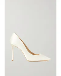 Jimmy Choo Romy 100 Pumps aus Satin Weiß