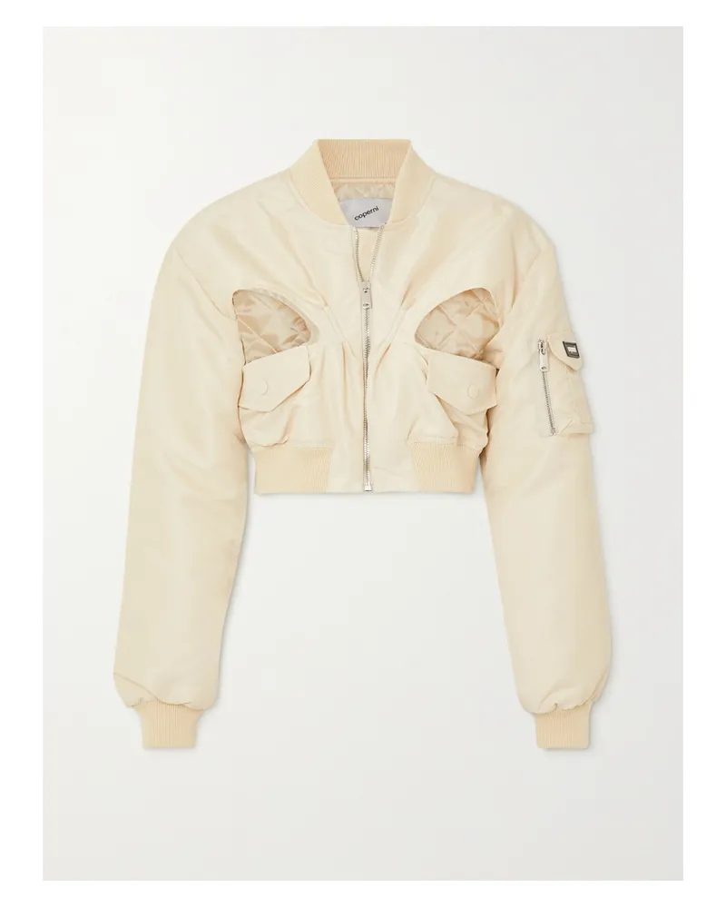 COPERNI Verkürzte Bomberjacke Aus Twill Mit Cut-outs - Creme Creme