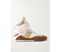 Kick Sneakers Aus Veloursleder, Mesh Und Leder - Braun