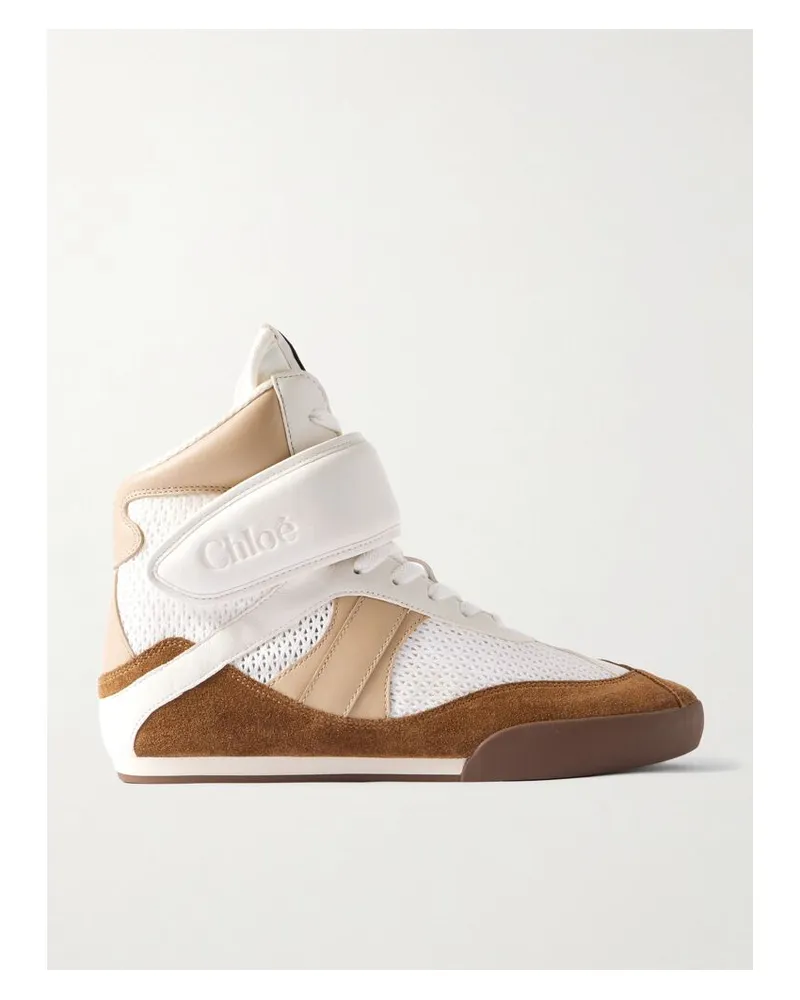Chloé Kick Sneakers Aus Veloursleder, Mesh Und Leder - Braun Braun