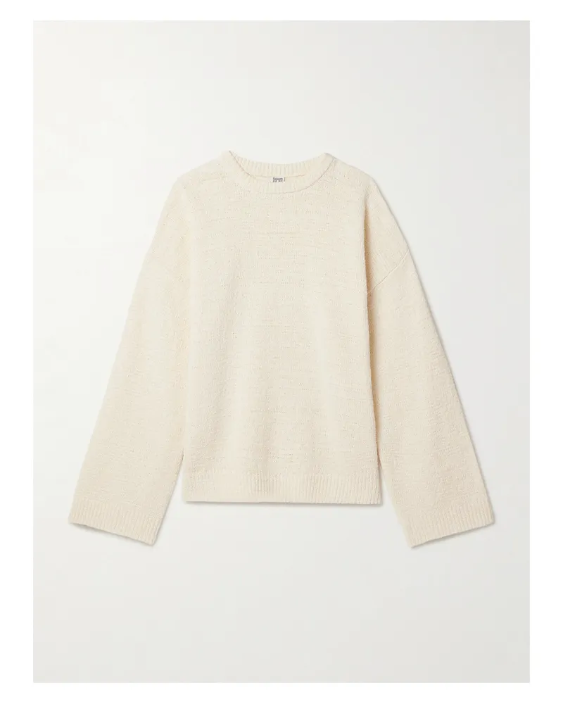 Totême Pullover Aus Chenille Aus Einer Baumwollmischung - Creme Creme
